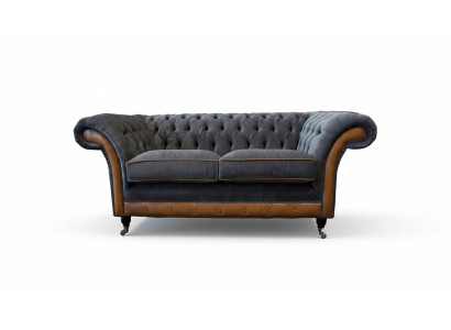 Chesterfield Luxury 2-Seater Couch Upholstered Sofa Two-Seater Leather Couches
