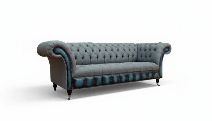 Chesterfield sofa upholstery designer couches sofas set three-seater gray