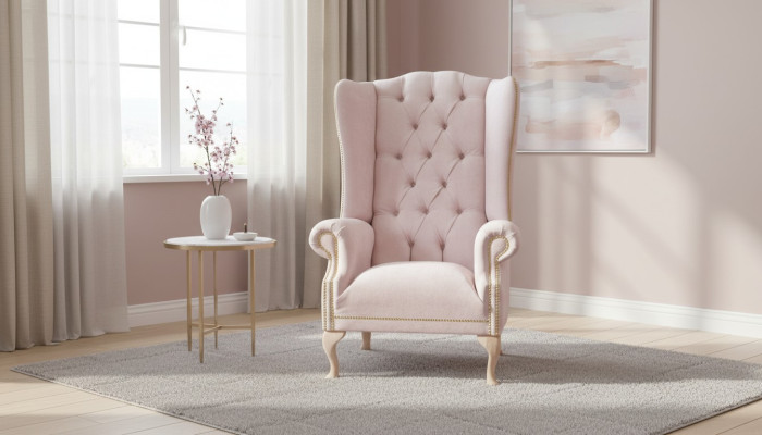 Wingback chair armchair TV single-seater sofa couch upholstery fabric relax new