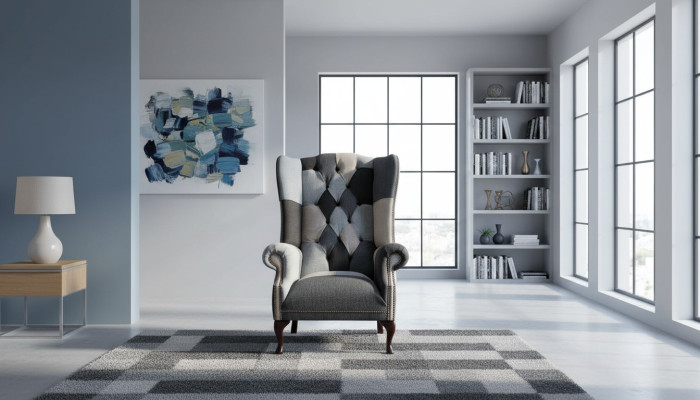 Wingback Chair Chesterfield Sofa Couch Upholstered 1-Seater Armchair Sofas Textile
