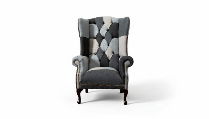 Wingback Chair Chesterfield Sofa Couch Upholstered 1-Seater Armchair Sofas Textile