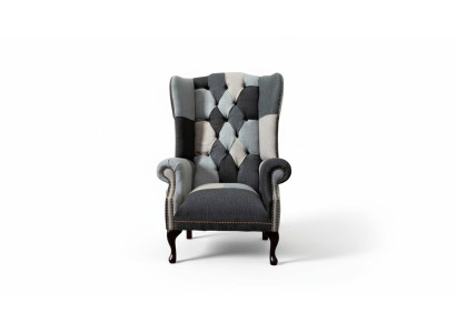 Wingback Chair Chesterfield Sofa Couch Upholstered 1-Seater Armchair Sofas Textile