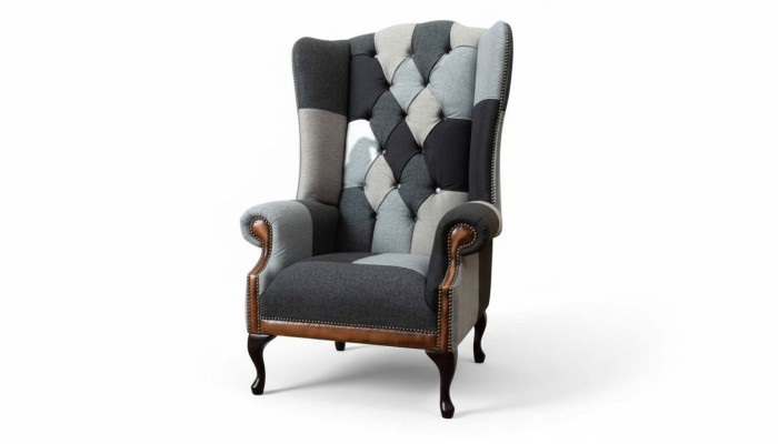 Chesterfield Wingback Armchair 1-Seater Sofa Couch Upholstered Textile New