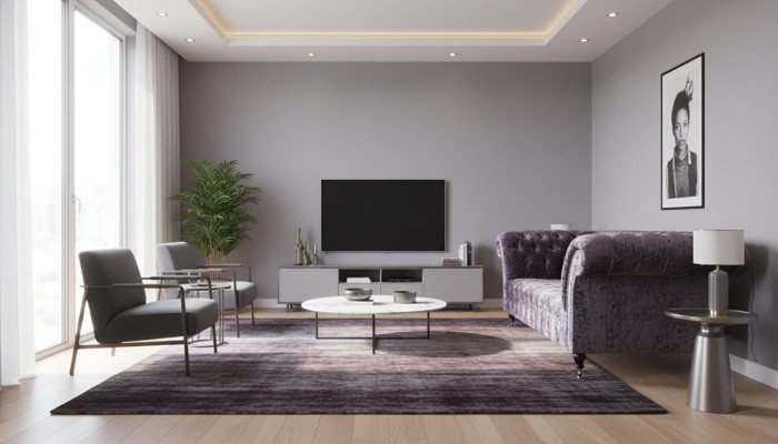 Chesterfield Couch Textile Velvet Fabric Sofa Furniture Design 3-Seater Purple