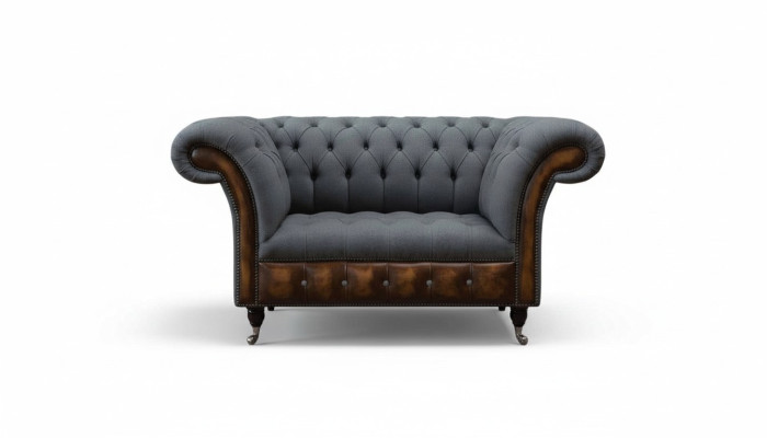 Design Chesterfield fabric couch armchair 1.5-seater upholstered sofas lounge