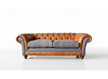 Sofa Luxury Leather Chesterfield Couch Sofas Upholstery 3 Seater Design New