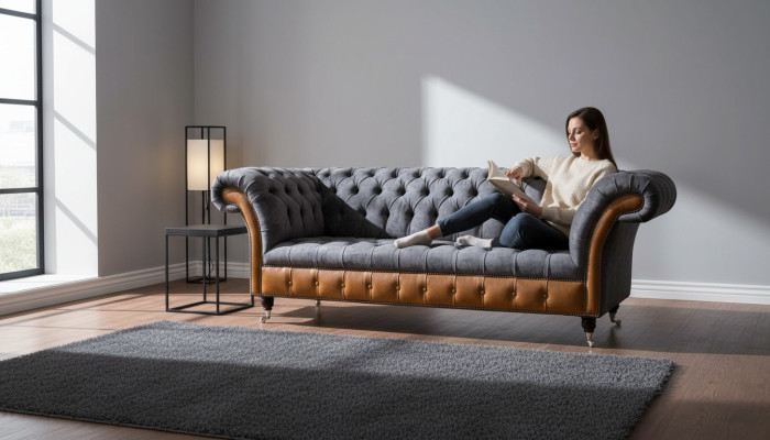 Design sofa 3-seater Chesterfield couch upholstery sofas three-seater new