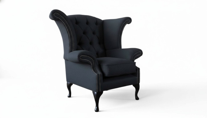 Chesterfield Textile Upholstered Sofa Design Armchair 1-Seater Wingback Chair