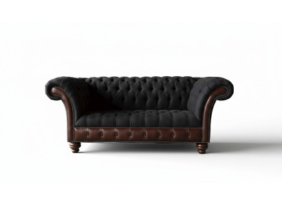 Sofa 2-seater Couch Upholstered Sofa Fabric Chesterfield Couch Gray New