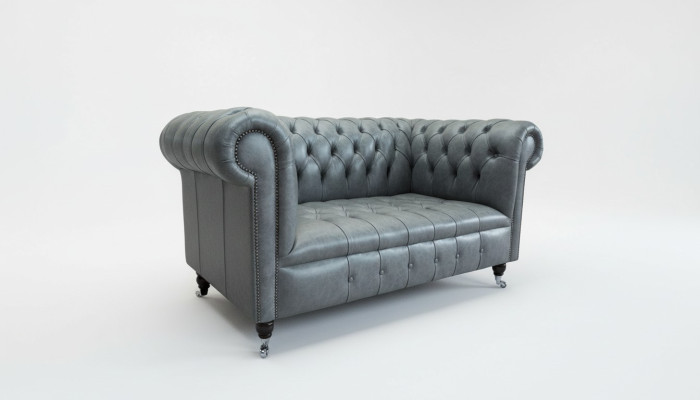 Chesterfield Sofa Couch Upholstered Sofas Classic 2-Seater Seat Leather