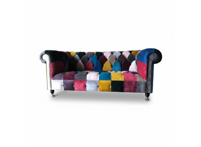 Chesterfield Sofa 3-Seater Couch Upholstery Sofas Couches Luxury Fabric Design