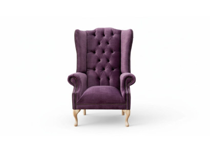 Wing chair designer textile single-seater couches upholstery Chesterfield seat
