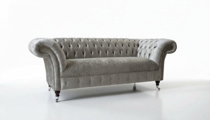 Chesterfield Design Sofa Couch 2-Seater Upholstery Gray Sofas Couches New