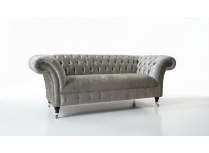 Chesterfield Design Sofa Couch 2-Seater Upholstery Gray Sofas Couches New