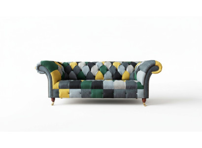 Classic Design Chesterfield Fabric Sofa 3 Seater Seating Couches Sofas Upholstery