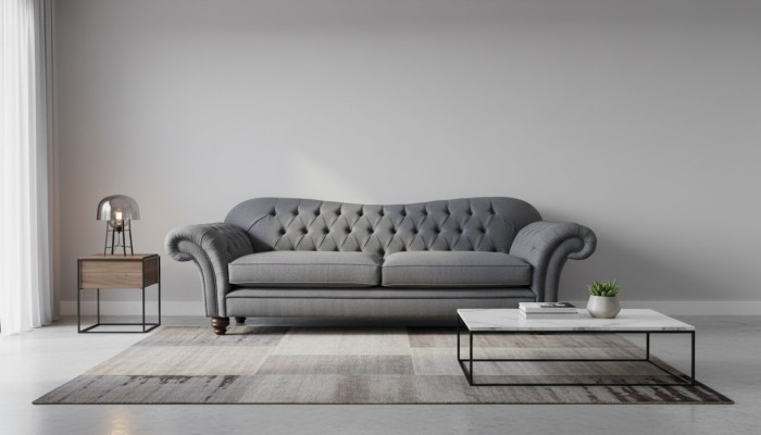 Modern sofa 3-seater luxury textile couch gray sofas upholstery fabric new