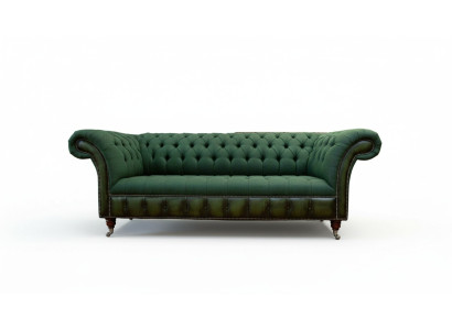 Chesterfield sofa 3-seater couch upholstery fabric leather couches textile new