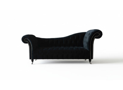 Sofa Luxury Textile Chesterfield Couch Upholstery 3-Seater Suite Blue Velvet