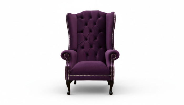 Wing chair armchair design upholstery sofa couch Chesterfield textile new