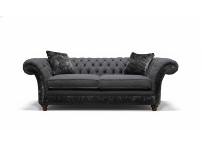 Sofa 3-seater Couch Textile Sofa Gray Design Furniture Sofas Couches Chesterfield