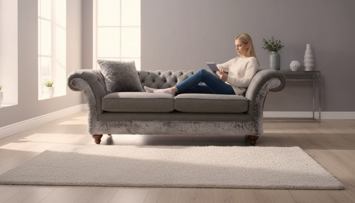 Chesterfield Sofa 3 Seater Upholstered Couch Classic Fabric Sofas Textile