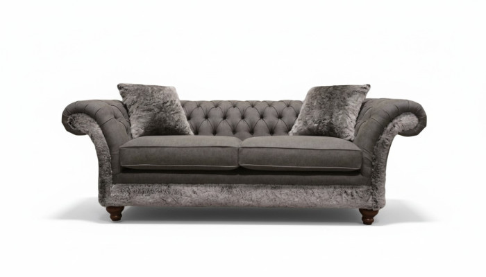 Chesterfield Sofa 3 Seater Upholstered Couch Classic Fabric Sofas Textile