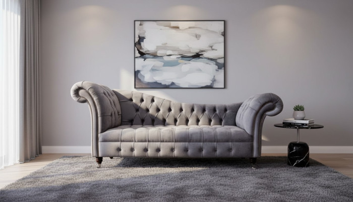 Chesterfield 3-Seater Designer Couch Sofa Upholstered Seat Fabric Luxury Sofas