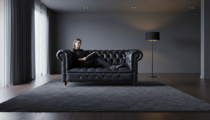 Classic design Chesterfield luxury upholstered sofa couch seat ensemble leather new