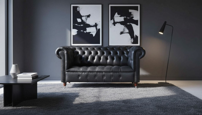 Classic design Chesterfield luxury upholstered sofa couch seat ensemble leather new