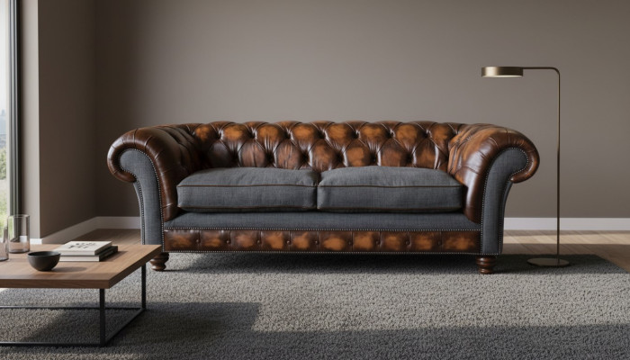 Chesterfield Design Luxury Upholstered Sofa Couch Seat Living Room Leather New