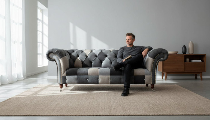 Modern Sofa 3 Seater Chesterfield Three-Seater Living Room Sofas Luxury Couch Style