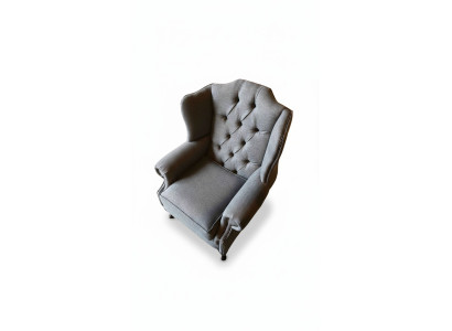 Armchair Wingback Chair Fabric Gray Living Room Polyester 1 Seater Modern New