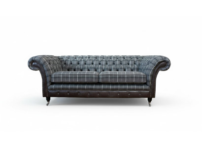 Sofa 3 seater sofas fabric couches design furniture three-seater gray Chesterfield