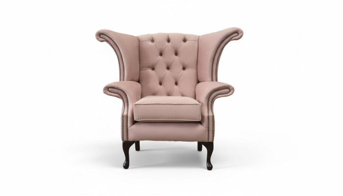 Wing chair armchair velvet design upholstery sofa Chesterfield textile furniture