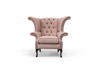 Wing chair armchair velvet design upholstery sofa Chesterfield textile furniture