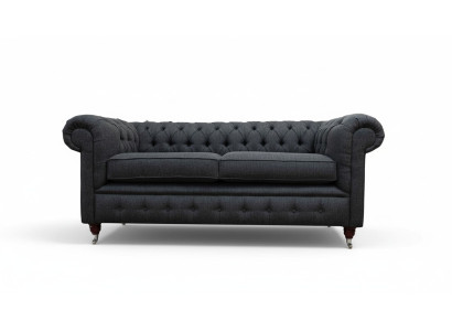 Chesterfield couch upholstery furniture two-seater couches sofas fabric gray