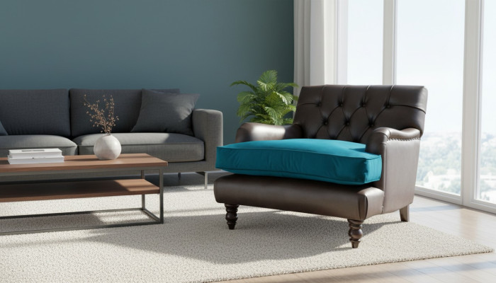 Chesterfield Armchair Couch 1-Seater Couches Upholstered Sofa Leather Gray