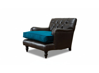 Chesterfield Armchair Couch 1-Seater Couches Upholstered Sofa Leather Gray