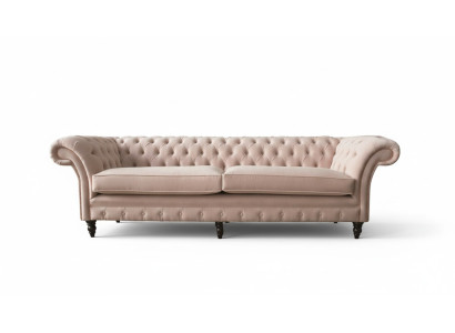 Modern Chesterfield 4-seater design sofa pink upholstery sofas fabric textile