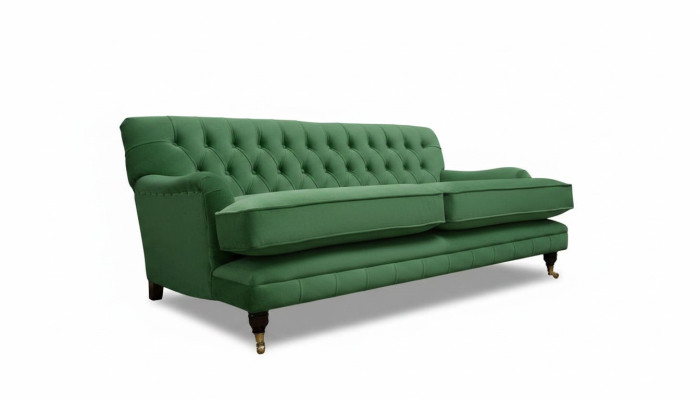 Chesterfield Sofa 3-Seater Fabric Couch Upholstered Sofas Textile Three-Seater