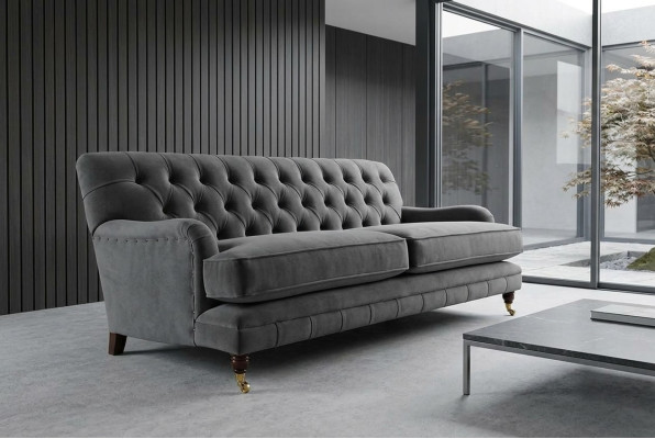 Designer Sofa 3-Seater Modern Couch Upholstery Gray Sofas Design Sofa