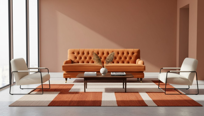 Three-seater sofa 3-seat fabric Chesterfield modern design living room couch