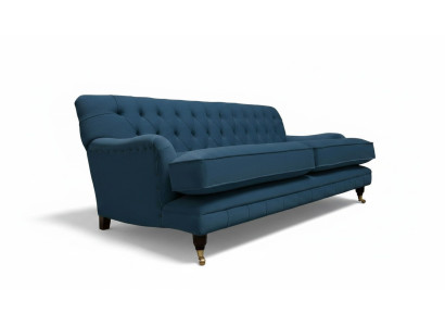 Three-seater couch upholstery design sofa blue seat sofas furniture Chesterfield