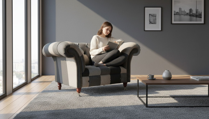 Sofa 1 seater textile lounge luxury upholstered seater new armchair design couch