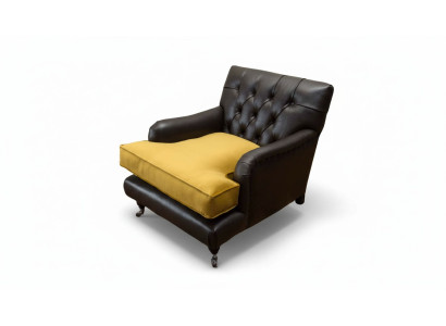 Armchair Couch Sofa Leather Brown Lounge Upholstery Seat Luxury Design Club