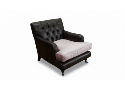 Armchair Design Sofa Relax Lounge Brown Upholstery Luxury Chesterfield New