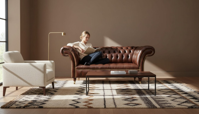 New upholstered Chesterfield 2-seater sofa
