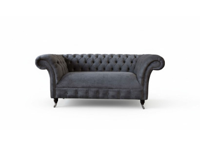 Chesterfield Couch Sofa 2 Seater Upholstered Fabric Design Luxury Sofas Textile