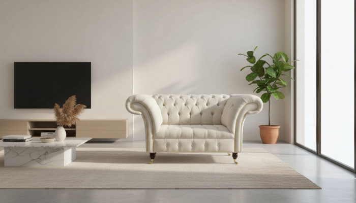 Sofa 1.5-Seater Couch Design Upholstery Modern Textile Fabric Couches New