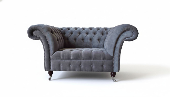 Chesterfield Sofa 1.5 Seater Couch Upholstery Design Sofas Seat Upholstery Gray